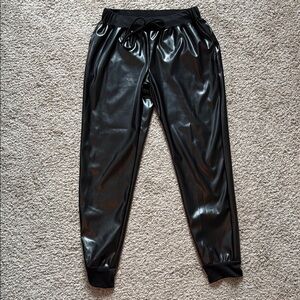 HEIMISH USA Black Vegan Leather Joggers 🖤 Sz small